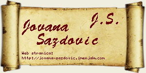 Jovana Sazdović vizit kartica